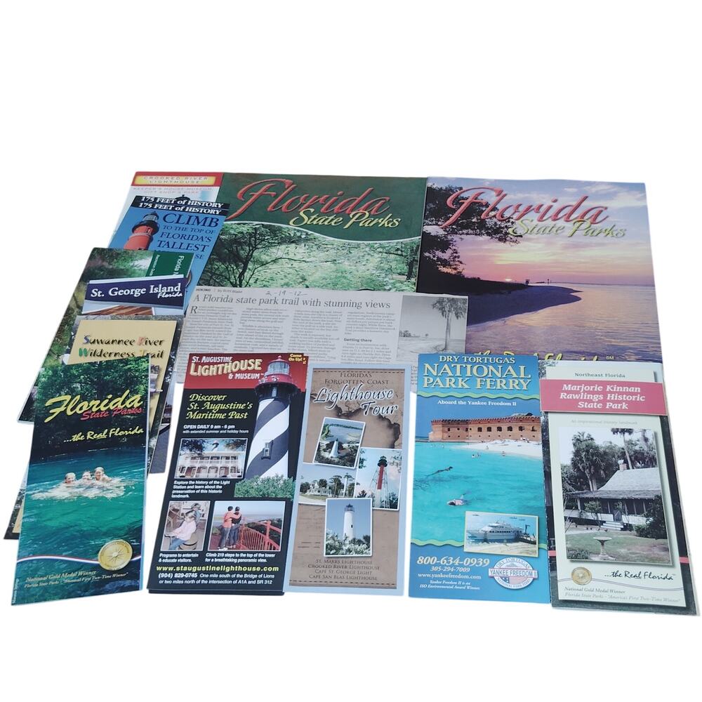 Florida Travel Ephemera Lot: State Parks & Lighthouses Brochures 2009